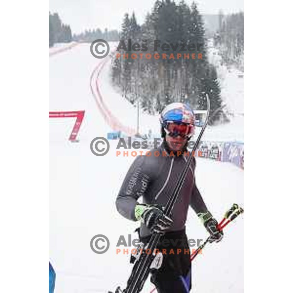 Alexis Pinturault (FRA) during course training at Vitranc slope before AUDI FIS World Cup races in Kranjska gora, Slovenia on March 2, 2018