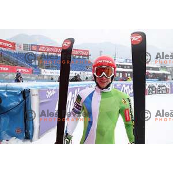 Zan Kranjec (SLO) during course training at Vitranc slope before AUDI FIS World Cup races in Kranjska gora, Slovenia on March 2, 2018