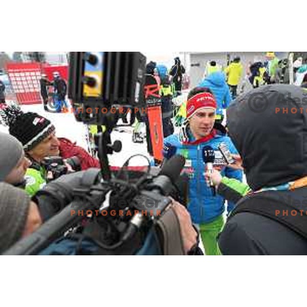 Zan Kranjec (SLO) during course training at Vitranc slope before AUDI FIS World Cup races in Kranjska gora, Slovenia on March 2, 2018