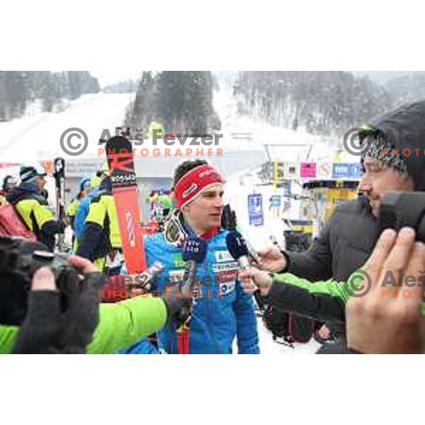 Zan Kranjec (SLO) during course training at Vitranc slope before AUDI FIS World Cup races in Kranjska gora, Slovenia on March 2, 2018