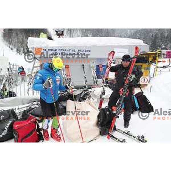 course training at Vitranc slope before AUDI FIS World Cup races in Kranjska gora, Slovenia on March 2, 2018