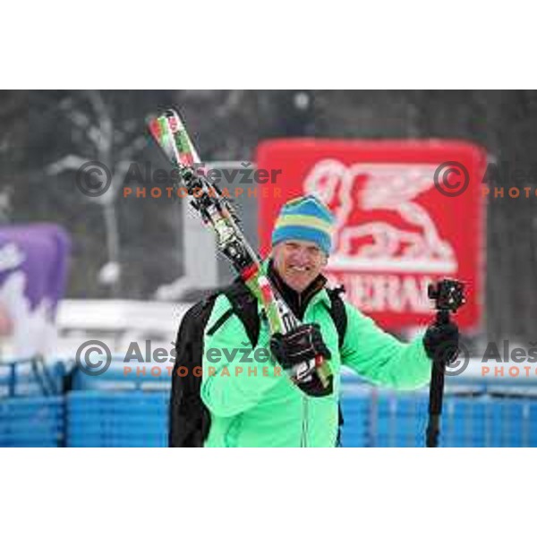 Janez Smitek during course training at Vitranc slope before AUDI FIS World Cup races in Kranjska gora, Slovenia on March 2, 2018