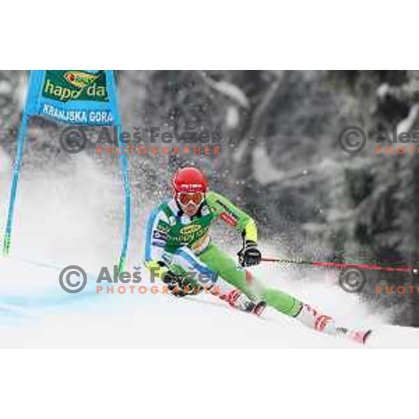 Zan Kranjec (SLO) races at AUDI FIS World Cup Giant Slalom for 57. Vitranc Cup in Kranjska gora, Slovenia on March 3, 2018