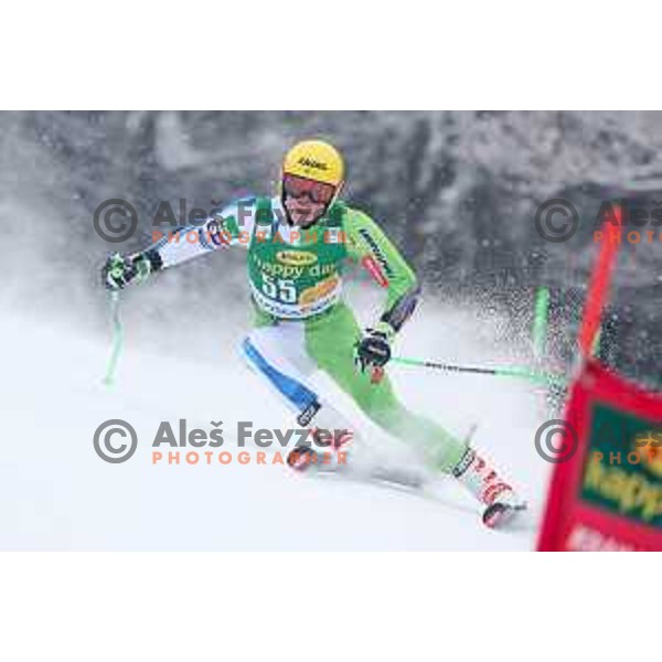 Stefan Hadalin (SLO) races at AUDI FIS World Cup Giant Slalom for 57. Vitranc Cup in Kranjska gora, Slovenia on March 3, 2018