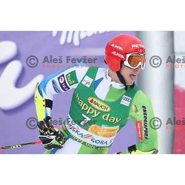 Zan Kranjec (SLO) races at AUDI FIS World Cup Giant Slalom for 57. Vitranc Cup in Kranjska gora, Slovenia on March 3, 2018