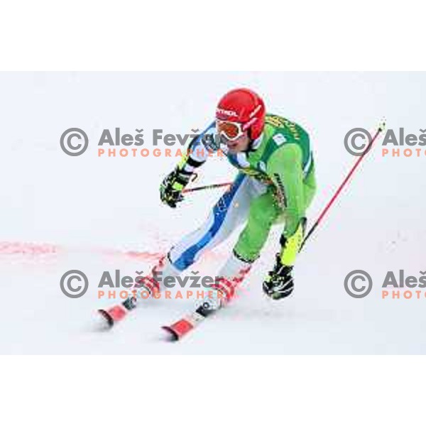 Zan Kranjec (SLO) races at AUDI FIS World Cup Giant Slalom for 57. Vitranc Cup in Kranjska gora, Slovenia on March 3, 2018