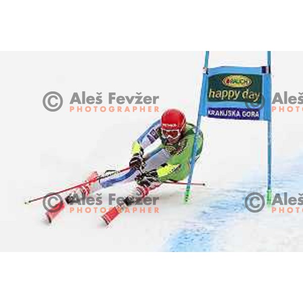 Zan Kranjec (SLO) races at AUDI FIS World Cup Giant Slalom for 57. Vitranc Cup in Kranjska gora, Slovenia on March 3, 2018