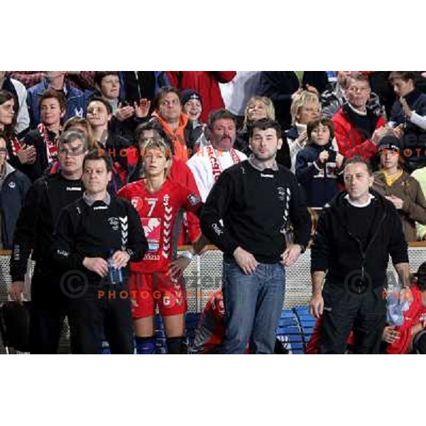 Dolar, Cotar, Vergeljuk, Cvijic, Marojevic at handball game Krim Mercator-Sevehof in EHF Champions league, played in Ljubljana 5.01.2008. Photo by Ales Fevzer 