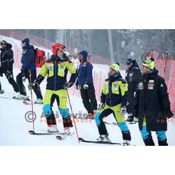 Zan Kranjec (SLO) during Course inspection before AUDI FIS World Cup Giant Slalom for 57. Vitranc Cup in Kranjska gora, Slovenia on March 3, 2018