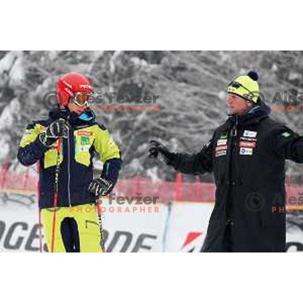 Zan Kranjec (SLO) during Course inspection before AUDI FIS World Cup Giant Slalom for 57. Vitranc Cup in Kranjska gora, Slovenia on March 3, 2018