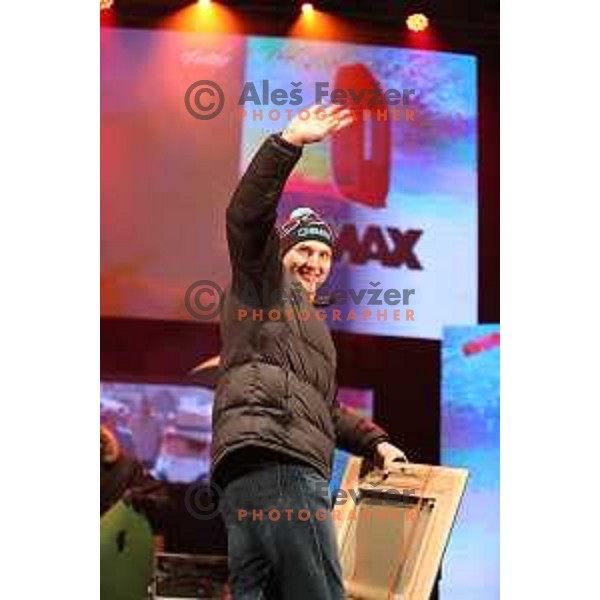 Andrej Sporn (SLO) announced his farewell at Q-max party and public draw of starting numbers of AUDI FIS World Cup Slalom for 57. Vitranc Cup in Kranjska gora, Slovenia on March 3, 2018