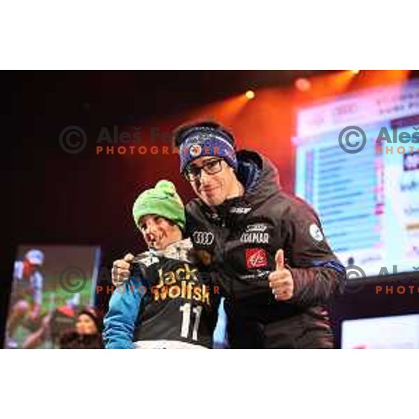 Q-max party and public draw of starting numbers of AUDI FIS World Cup Slalom for 57. Vitranc Cup in Kranjska gora, Slovenia on March 3, 2018