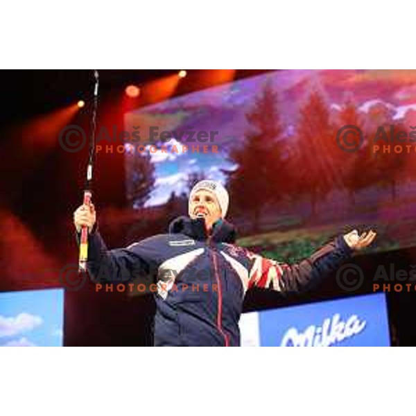 Q-max party and public draw of starting numbers of AUDI FIS World Cup Slalom for 57. Vitranc Cup in Kranjska gora, Slovenia on March 3, 2018
