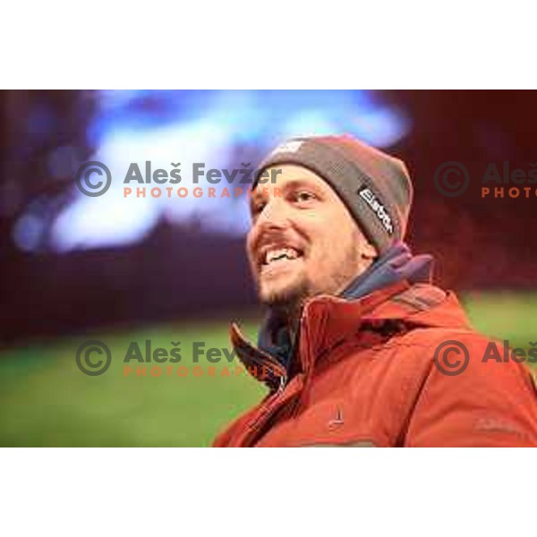 Marcel Hirscher at Q-max party and public draw of starting numbers of AUDI FIS World Cup Slalom for 57. Vitranc Cup in Kranjska gora, Slovenia on March 3, 2018