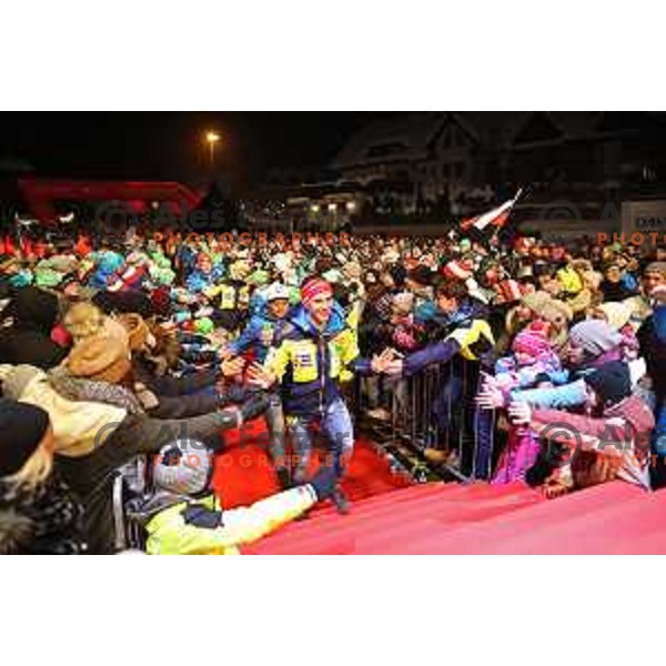 Q-max party and public draw of starting numbers of AUDI FIS World Cup Slalom for 57. Vitranc Cup in Kranjska gora, Slovenia on March 3, 2018