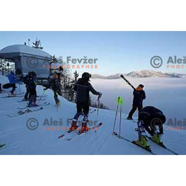 Course inspection before AUDI FIS World Cup Slalom for 57. Vitranc Cup in Kranjska gora, Slovenia on March 4, 2018