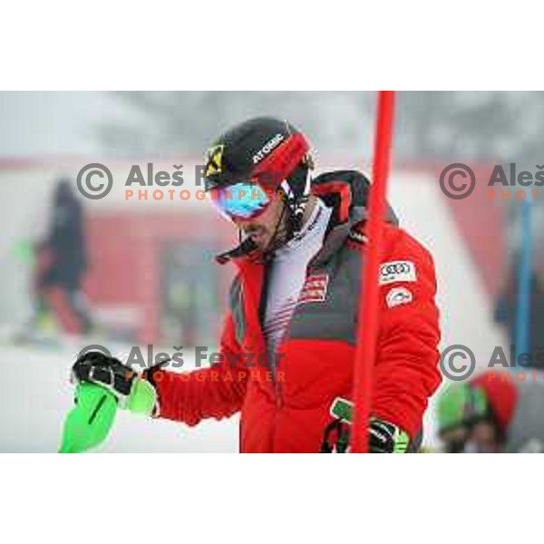 Marcel Hirscher at Course inspection before AUDI FIS World Cup Slalom for 57. Vitranc Cup in Kranjska gora, Slovenia on March 4, 2018