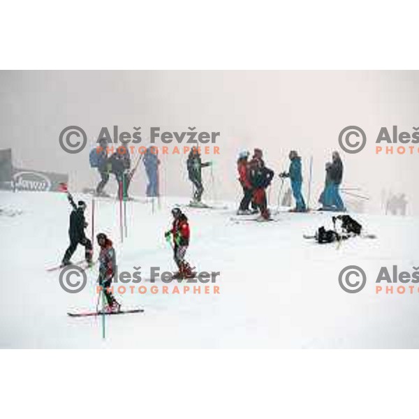 Course inspection before AUDI FIS World Cup Slalom for 57. Vitranc Cup in Kranjska gora, Slovenia on March 4, 2018