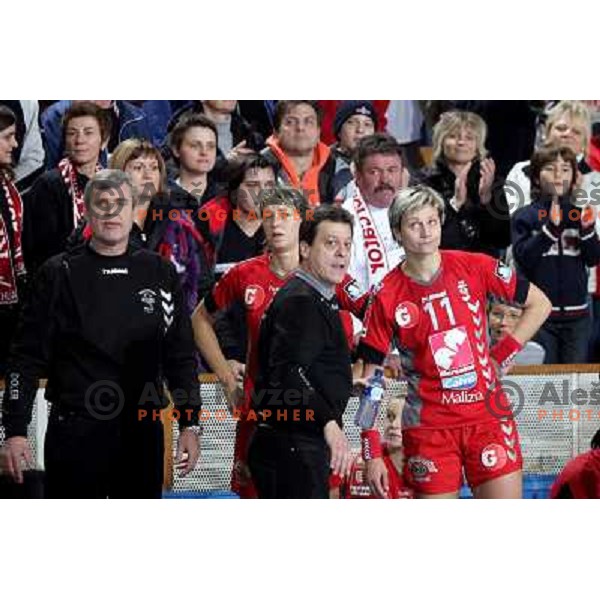 Doler,Vergeljuk, Cotar,Freser at handball game Krim Mercator-Sevehof in EHF Champions league, played in Ljubljana 5.01.2008. Photo by Ales Fevzer 