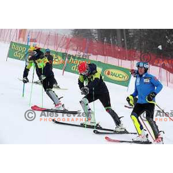 Course inspection before AUDI FIS World Cup Slalom for 57. Vitranc Cup in Kranjska gora, Slovenia on March 4, 2018