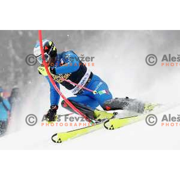 skiing in the first run of AUDI FIS World Cup Slalom for 57. Vitranc Cup in Kranjska gora, Slovenia on March 4, 2018