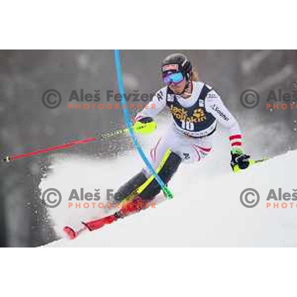 skiing in the first run of AUDI FIS World Cup Slalom for 57. Vitranc Cup in Kranjska gora, Slovenia on March 4, 2018