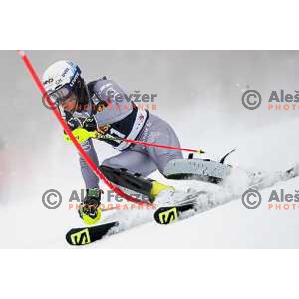 skiing in the first run of AUDI FIS World Cup Slalom for 57. Vitranc Cup in Kranjska gora, Slovenia on March 4, 2018