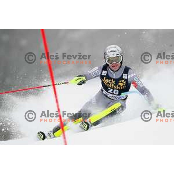 skiing in the first run of AUDI FIS World Cup Slalom for 57. Vitranc Cup in Kranjska gora, Slovenia on March 4, 2018