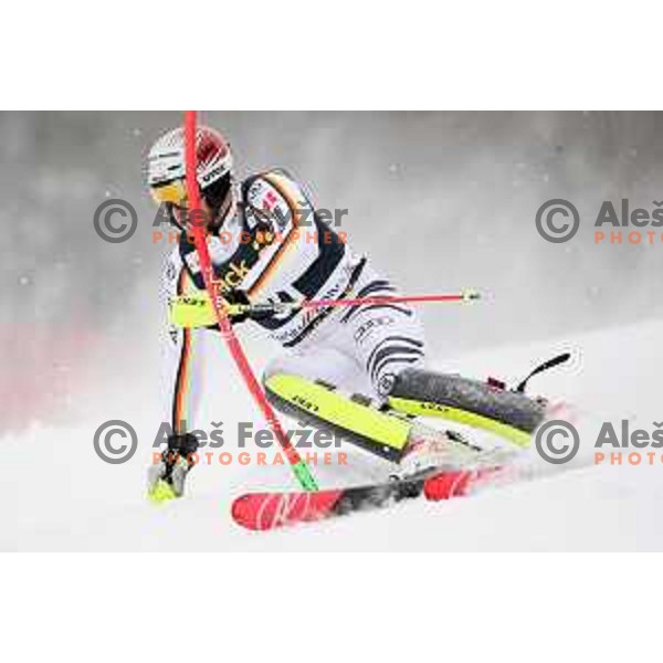 skiing in the first run of AUDI FIS World Cup Slalom for 57. Vitranc Cup in Kranjska gora, Slovenia on March 4, 2018