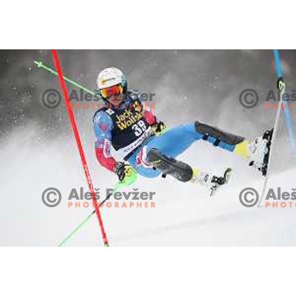 skiing in the first run of AUDI FIS World Cup Slalom for 57. Vitranc Cup in Kranjska gora, Slovenia on March 4, 2018