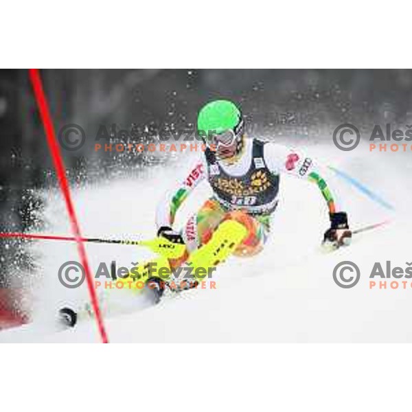skiing in the first run of AUDI FIS World Cup Slalom for 57. Vitranc Cup in Kranjska gora, Slovenia on March 4, 2018
