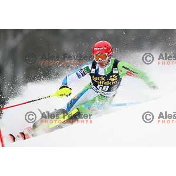 skiing in the first run of AUDI FIS World Cup Slalom for 57. Vitranc Cup in Kranjska gora, Slovenia on March 4, 2018