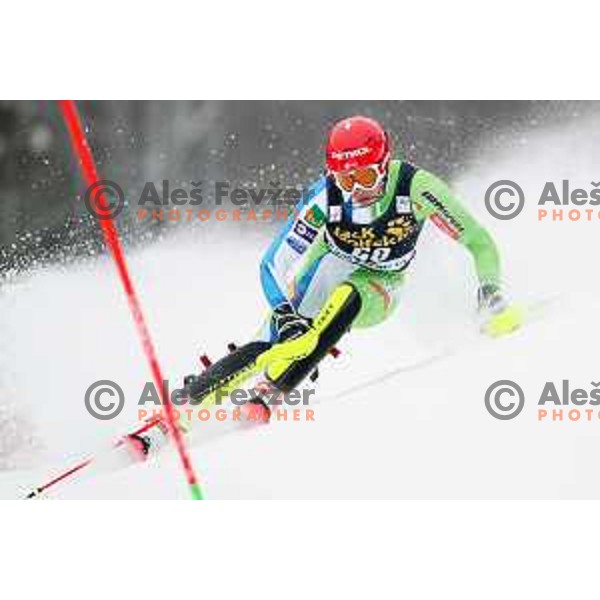 skiing in the first run of AUDI FIS World Cup Slalom for 57. Vitranc Cup in Kranjska gora, Slovenia on March 4, 2018