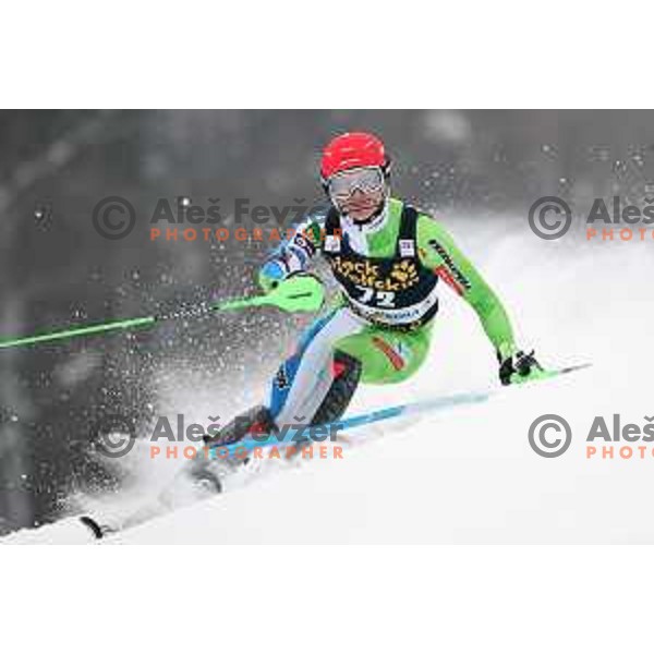 skiing in the first run of AUDI FIS World Cup Slalom for 57. Vitranc Cup in Kranjska gora, Slovenia on March 4, 2018
