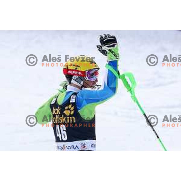 Stefan Hadalin (SLO) competes at AUDI FIS World Cup Slalom for 57. Vitranc Cup in Kranjska gora, Slovenia on March 4, 2018