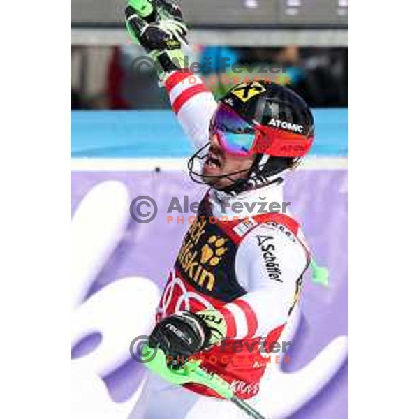 Marcel Hirscher (AUT), winner of AUDI FIS World Cup Slalom for 57. Vitranc Cup in Kranjska gora, Slovenia on March 4, 2018 and Overall SKI World Cup winner of season 2017/2018