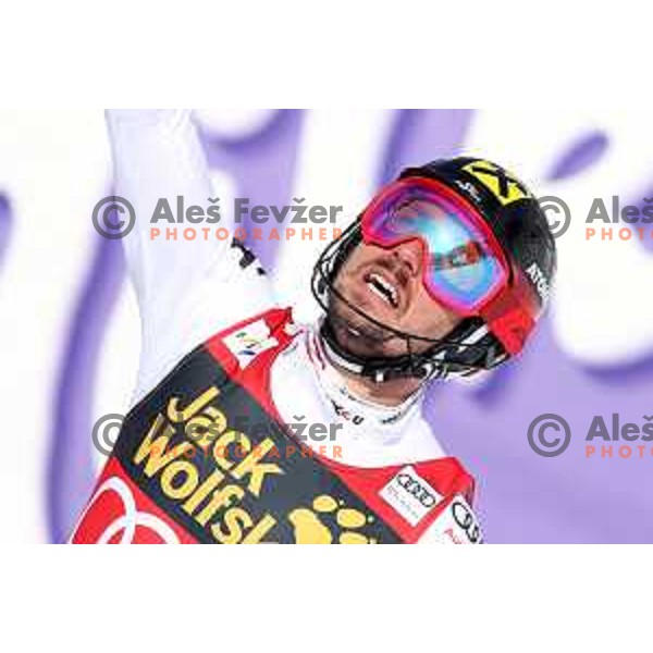 Marcel Hirscher (AUT), winner of AUDI FIS World Cup Slalom for 57. Vitranc Cup in Kranjska gora, Slovenia on March 4, 2018 and Overall SKI World Cup winner of season 2017/2018
