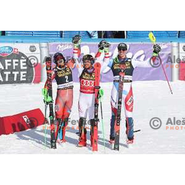 Marcel Hirscher (AUT), winner of AUDI FIS World Cup Slalom for 57. Vitranc Cup in Kranjska gora, Slovenia on March 4, 2018 and Overall SKI World Cup winner of season 2017/2018