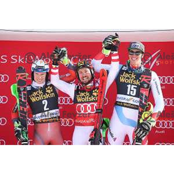 Marcel Hirscher (AUT), winner of AUDI FIS World Cup Slalom for 57. Vitranc Cup in Kranjska gora, Slovenia on March 4, 2018 and Overall SKI World Cup winner of season 2017/2018