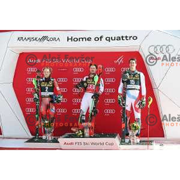 Marcel Hirscher (AUT), winner of AUDI FIS World Cup Slalom for 57. Vitranc Cup in Kranjska gora, Slovenia on March 4, 2018 and Overall SKI World Cup winner of season 2017/2018