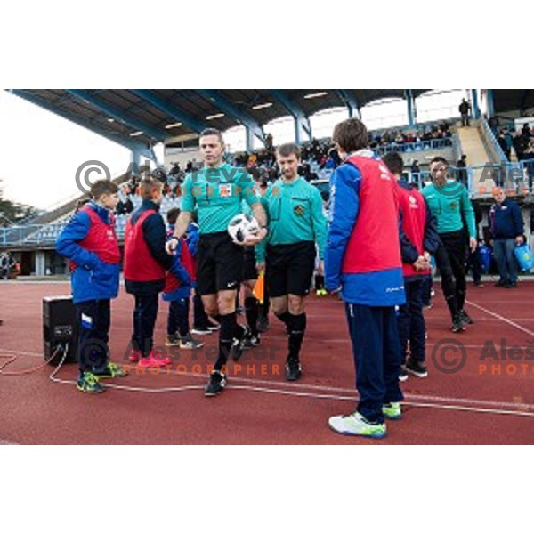 Referee Damir Skomina in action during Prva liga Telekom Slovenije football match between Gorica and Olimpija, Nova Gorica, Slovenia on March 04, 2018