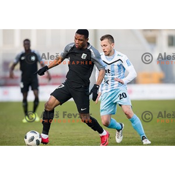Issah Abass in action during Prva liga Telekom Slovenije football match between Gorica and Olimpija, Nova Gorica, Slovenia on March 04, 2018