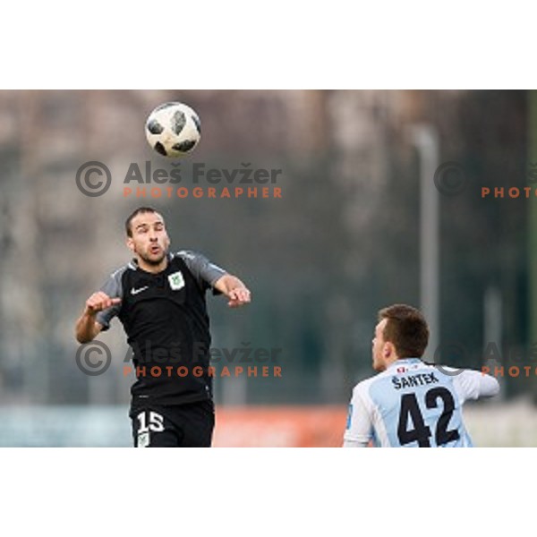 Dario Canadzija in action during Prva liga Telekom Slovenije football match between Gorica and Olimpija, Nova Gorica, Slovenia on March 04, 2018