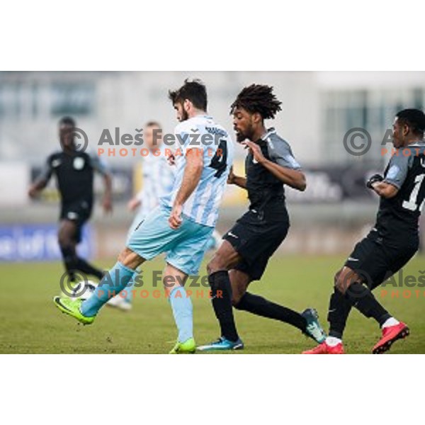 Matija Skarabot, Nathan Oduwa in action during Prva liga Telekom Slovenije football match between Gorica and Olimpija, Nova Gorica, Slovenia on March 04, 2018