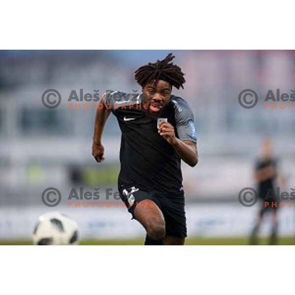 Nathan Oduwa in action during Prva liga Telekom Slovenije football match between Gorica and Olimpija, Nova Gorica, Slovenia on March 04, 2018