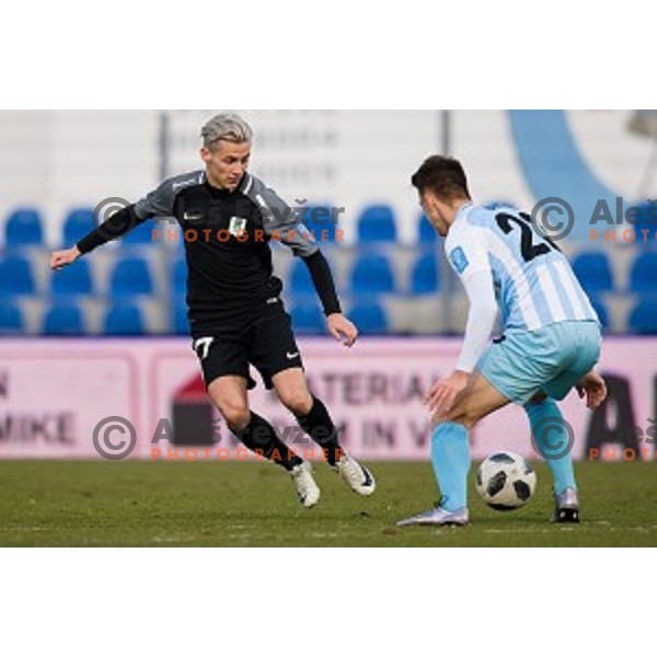 Stefan Savic in action during Prva liga Telekom Slovenije football match between Gorica and Olimpija, Nova Gorica, Slovenia on March 04, 2018