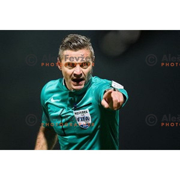 Referee Damir Skomina in action during Prva liga Telekom Slovenije football match between Gorica and Olimpija, Nova Gorica, Slovenia on March 04, 2018