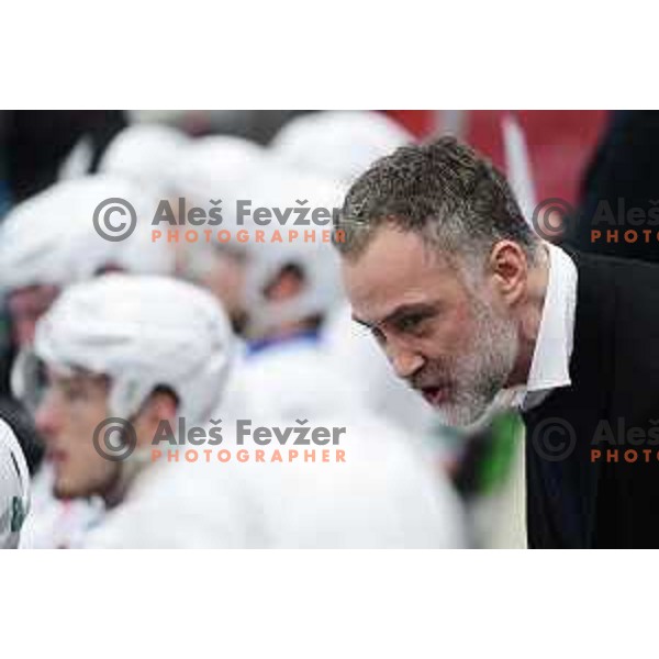 Jure Vnuk, head coach of SZ Olimpija during quarter-final of Alps League ice-hockey match between SIJ Acroni Jesenice and SZ Olimpija in Podmezakla Hall, Jesenice, Slovenia on March 6, 2018