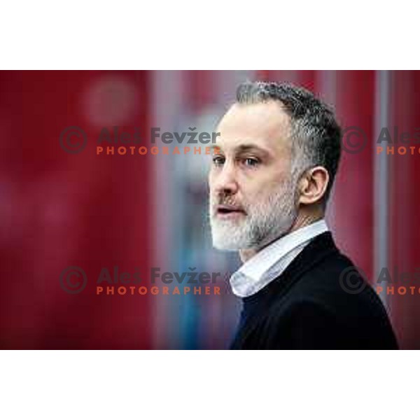 Jure Vnuk, head coach of SZ Olimpija during quarter-final of Alps League ice-hockey match between SIJ Acroni Jesenice and SZ Olimpija in Podmezakla Hall, Jesenice, Slovenia on March 6, 2018
