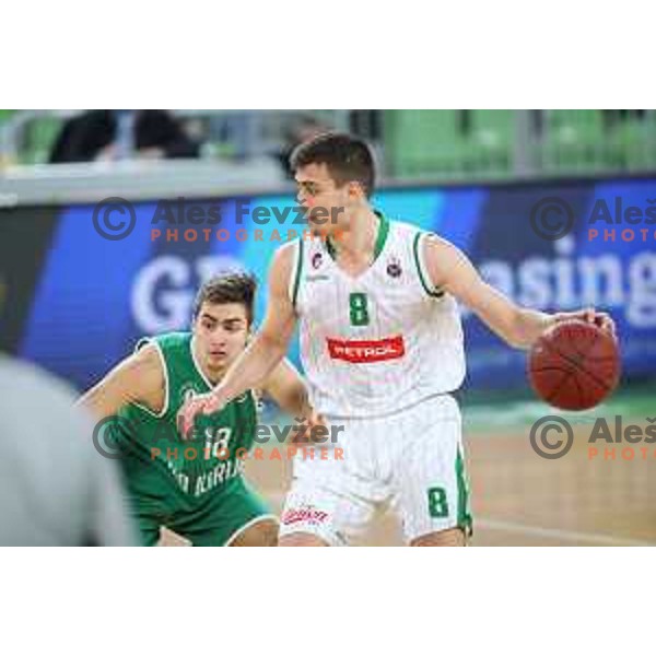 Roko Badzim in action during Nova KBM league basketball match between Petrol Olimpija and Ilirija in Stozice, Ljubljana, Slovenia on March 7, 2018